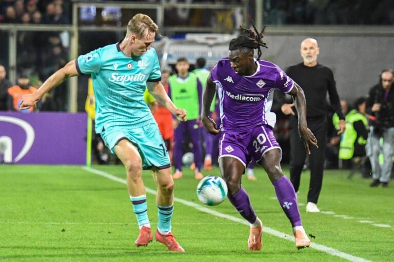 Fiorentina-Bologna 2-2, viola di rigore: Kean rimonta rossoblù nel recupero