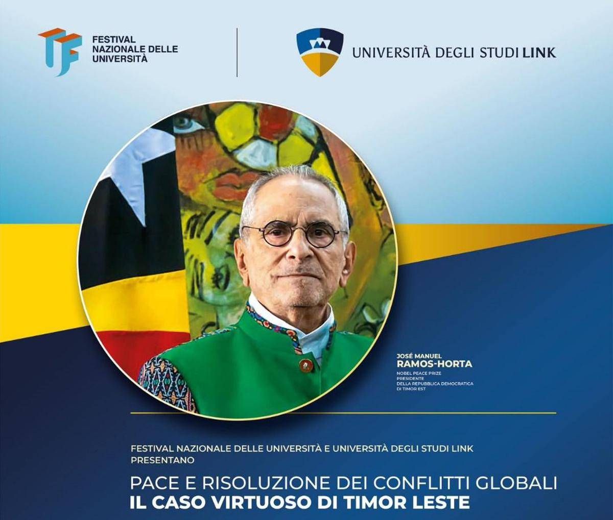 Il presidente di Timor Est, Josè Ramos-Horta venerdì alla Link di Roma