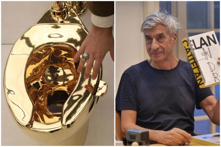 Il wc d’oro da 12,1 milioni di dollari di Cattelan sarà esposto in un museo