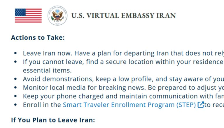 ‘Abbandonate l’Iran’. Il messaggio dell’ambasciata Usa, attacco imminente?