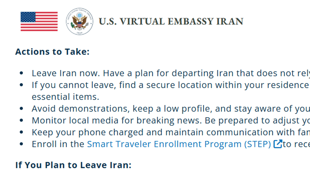 ‘Abbandonate l’Iran’. Il messaggio dell’ambasciata Usa, attacco imminente?