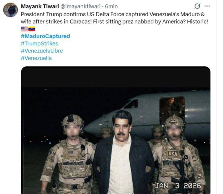 Venezuela, l’arresto di Maduro e il giallo della foto che circola online