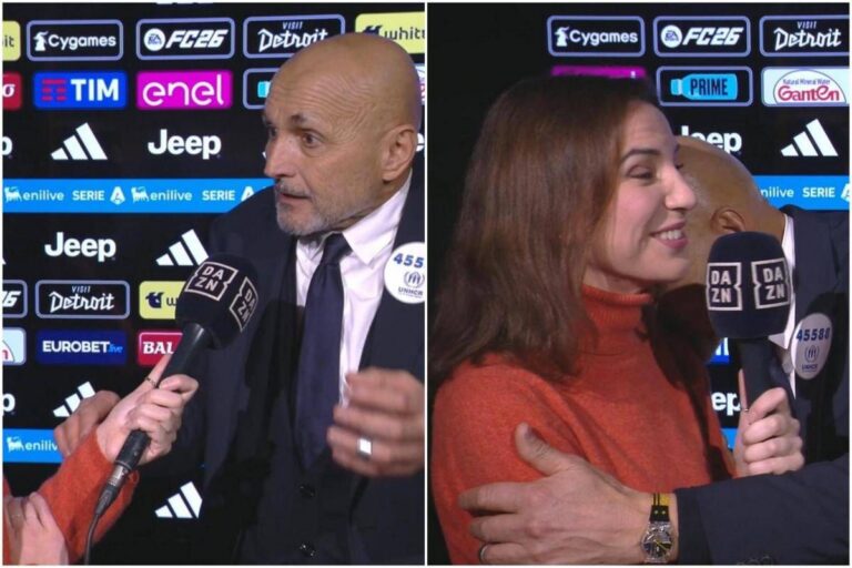 Juventus, Spalletti show con giornalista dopo la Lazio: “Posso darti un bacio?”