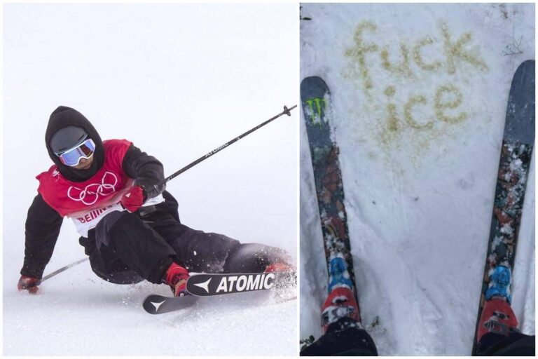Milano Cortina, Kenworthy scrive “F*** Ice” sulla neve: minacciato di morte
